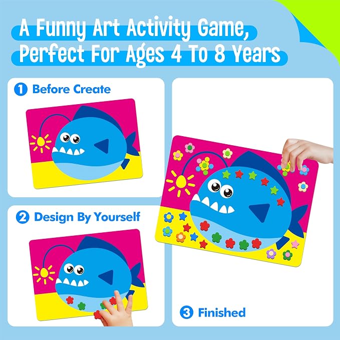 SpriteGru Foam Sticker Art Activity, 20 Marine Animals - Image 3