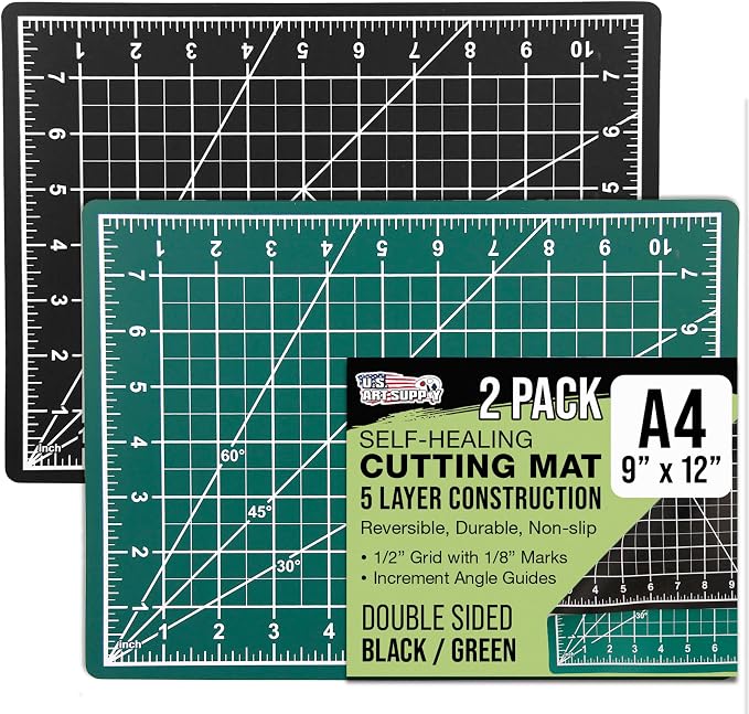U.S. Art Supply 9" x 12" Self-Healing Cutting Mat 5-Ply by USArtSupply