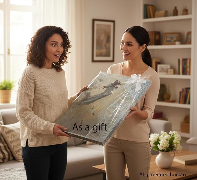 YOXORDQ Jesus Holding Woman Canvas Wall Art Christian Beach Picture Prints - Image 7