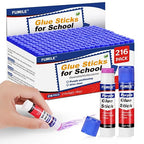 216 Pack Glue Sticks Bulk for Kids, Disappearing Purple Glue Sticks for by FUMILE