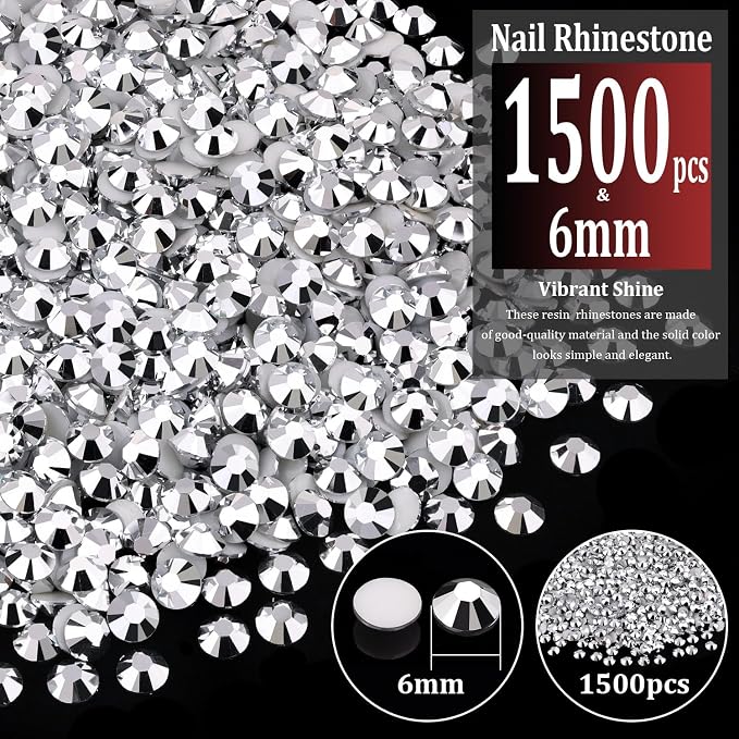 1500pcs 6mm Resin Rhinestones Bulk - Image 2