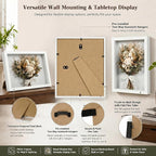 4 Pack 8x10Shadow Box Frame Set, Deep Wood Display Case - Image 3