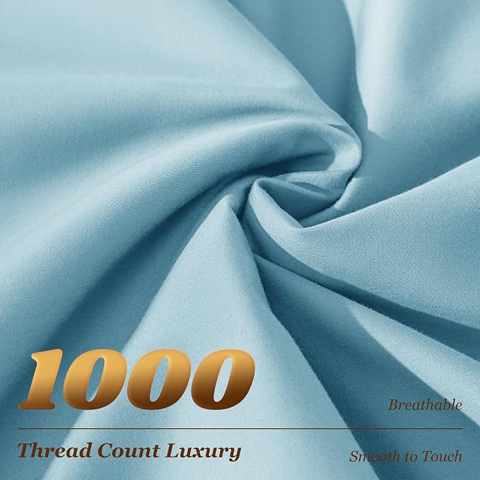LBRO2M 1000 Thread Count 100% Egyptian Cotton Sheets Set Full Size, 4 Piece - Image 3
