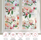 Kromapolis Window Privacy Film, Stained Glass Sticker Floral Window Clings - Image 5