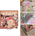 Girl's Japanese Retro Sticker Book, 1000+ Cute Comics Style Food Stickers - Image 2