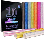 Lya Vinyl Permanent Adhesive Vinyl Bundle 10 Pack Brushed Self Adhesive Vinyl by LyaVinyl