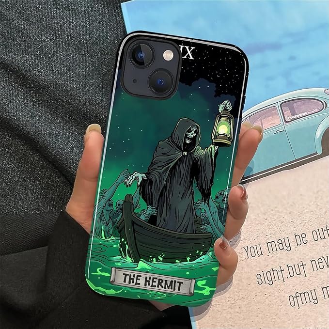 ZHEGAILIAN Case for iPhone 15, The Hermit Night Skull Durable Shockproof - Image 5