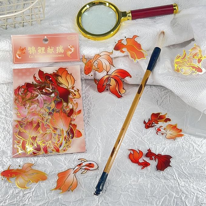 50Pcs Gold Fish Stickers for Scrapbooking Journaling Junk Journal Scrapbook - Image 4