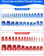 55Pcs Thread Checker, Nut and Bolt Measuring Tool, Bolt Size and Thread Gauge - Image 2