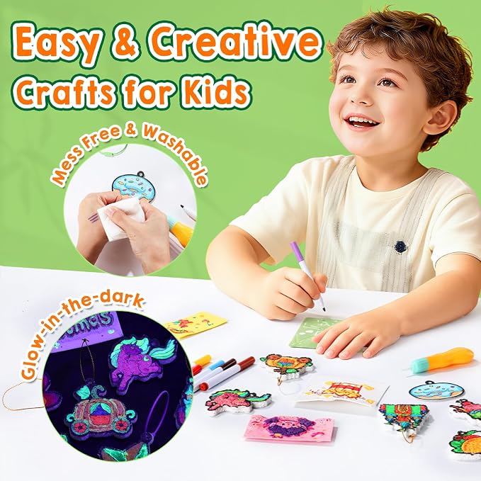 JMMICO 81 PCS 3D Art Paint & Puff Set, Mess-Free Crafts - Image 5