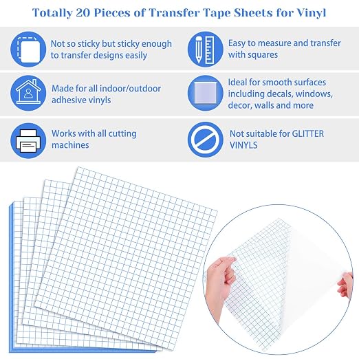 selizo Transfer Tape, 20 Pack Transfer Tape Clear Contact Paper - Image 2
