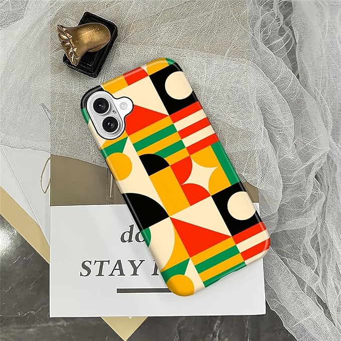 ZHEGAILIAN Case for iPhone 16, Geometric Colors Durable Shockproof Silicone + - Image 5