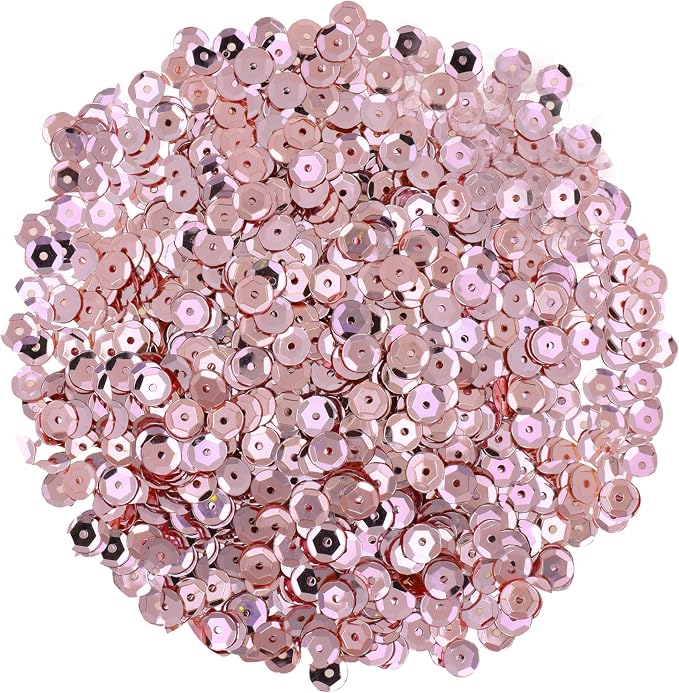Mandala Crafts 6mm Cup Round Rose Gold Sequins - Image 2