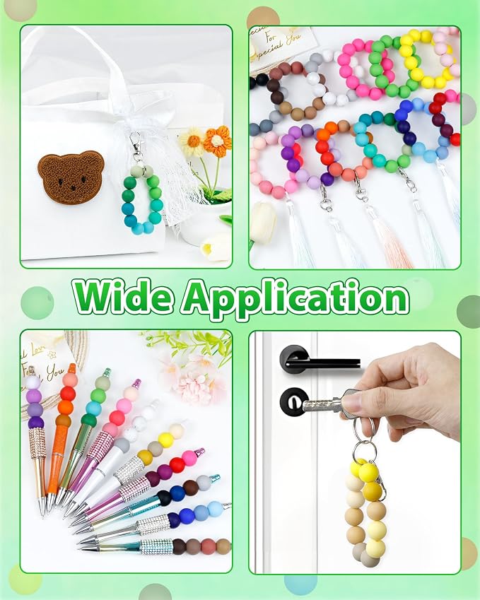 FIVEIZERO 160PCS 15mm Round Silicone Beads, Wear-resistant, Easy-clean - Image 5
