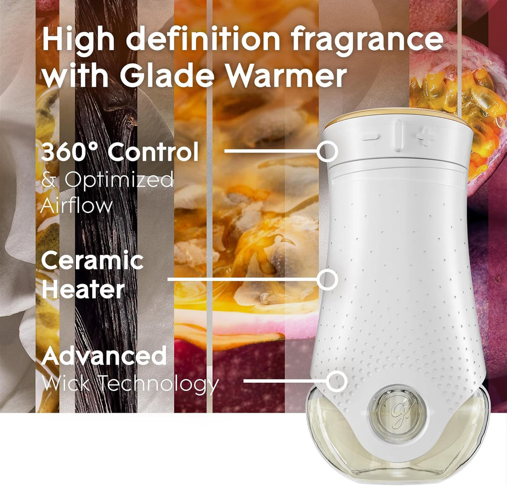 Glade PlugIns Refills Air Freshener, Vanilla Passion Fruit, Scented and Essential Oils for Home and Bathroom, 0.67 Fl Oz, 10 Count