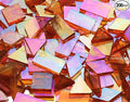 200 Pieces Bulk Iridescent Mosaic Glass Tiles, 4 Shapes Mixed Stained Glass by LanyaniArtGlassMosaics