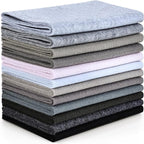 12 Rolls 8"x35" 1.4mm Thick Soft Felt Fabric Sheet 12 Assorted White Grey - Image 8