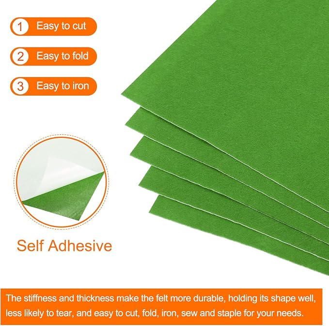MECCANIXITY Adhesive Felt Sheets, Felt Fabric Crafts Back Adhesive Felt Sheets - Image 4