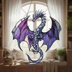 Elegant Purple Dragon Acrylic Suncatcher by Unknown