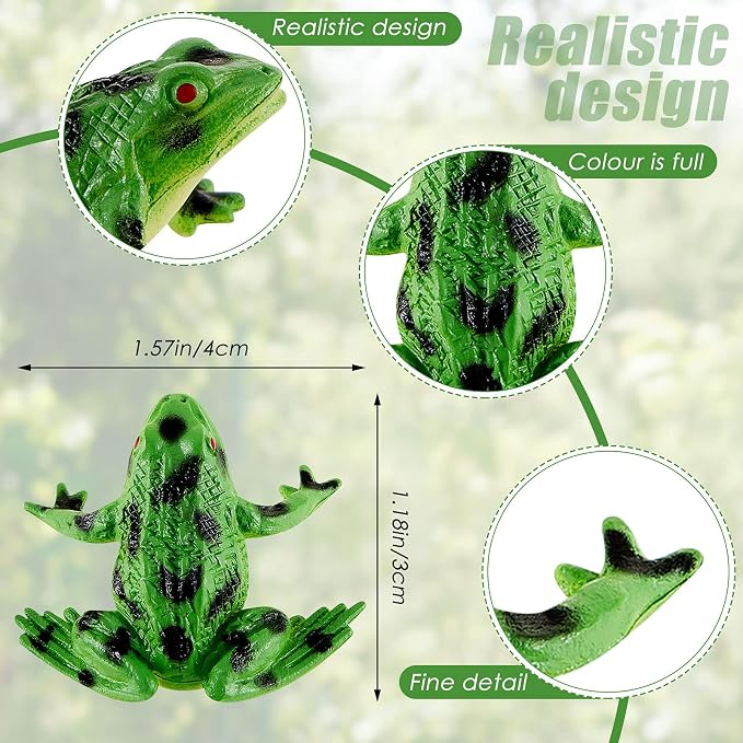 Civaner 72 Pieces Plastic Frogs Toy Mini Vinyl Realistic Frog Decorations Fun - Image 2