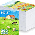OSIMIG 200 Sheets 9x12” Watercolor Paper Bulk, 110lb/230gsm Cold Press White by OSIMIG