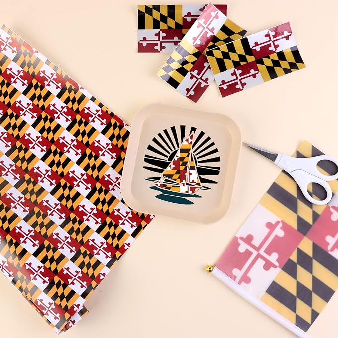 Tintnut Maryland Flag Permanent Vinyl Roll 12in x 5ft Adhesive Vinyl Roll | - Image 7