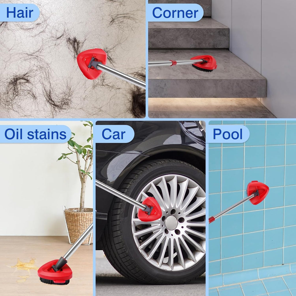 4 Pcs Mop Replace Heads & 1 Scrub Brush & 1 Base Combo for Ocedar Easywring 2-Tank System Microfiber Spin Mop Replacement Head,Machine Washable for Bathroom,Kitchen,Tub and Tile(Blue)