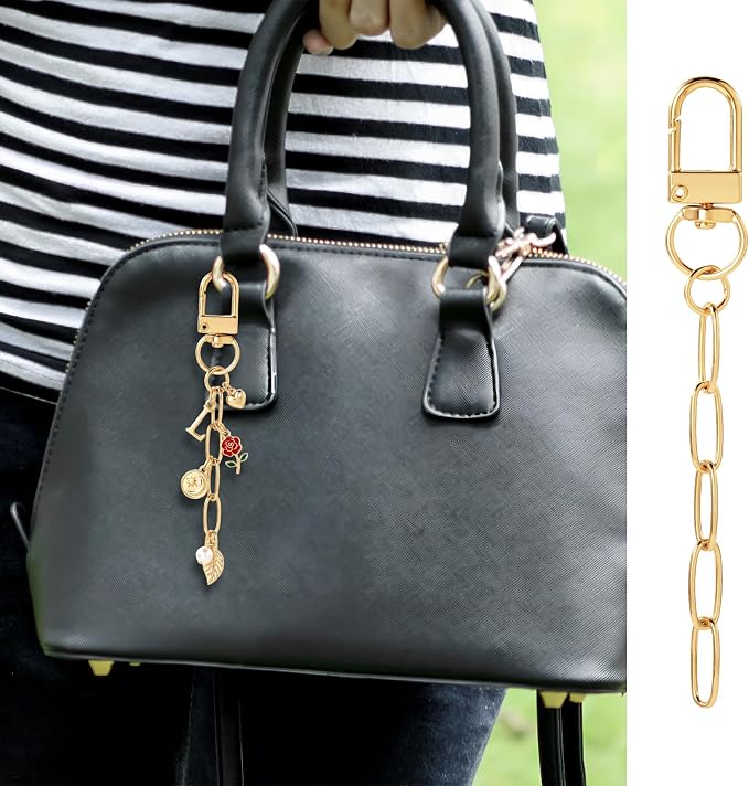 Hzopcw 20pcs Gold Keychain Making Kit, Key Ring Swivel Snap Hook Chains - Image 5