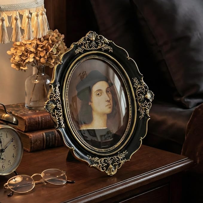 Cuspin 5x7 Vintage Picture Frames, Ornate Baroque Resin Photo Frame - Image 8