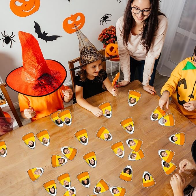 gisgfim 80Pcs Halloween Candy Corn Cutouts Halloween Party Decorations Bulletin - Image 5