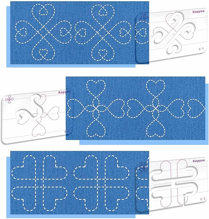 3Pcs Free Motion Quilting Templates by Kapyoo