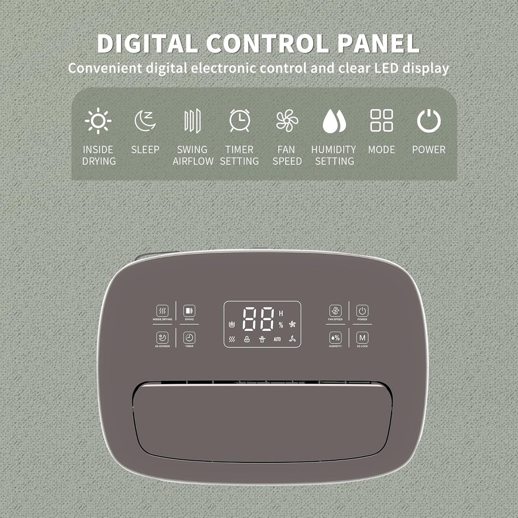 Shinco 86 Pints Dehumidifier for Home and Basements, 5000 Sq.Ft Dehumidifiers with Drain Hose, Auto or Manual Drainage, Auto Defrost, Quietly Remove Moisture, Intelligent Humidity Control, 24HR Timer