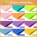 12 Rolls 8"x35" Large Stiff Felt Sheets, 1mm Felt Fabric Sheet - Image 2