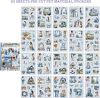 4 Book pet Scrapbooking Stickers Pre-Cut 480 PET Stickers People Sticker Books - Image 4