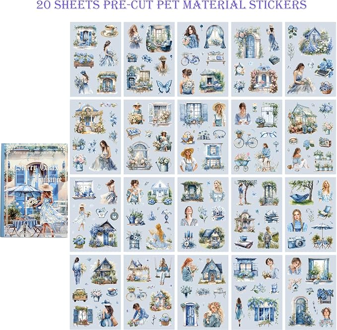 4 Book pet Scrapbooking Stickers Pre-Cut 480 PET Stickers People Sticker Books - Image 4