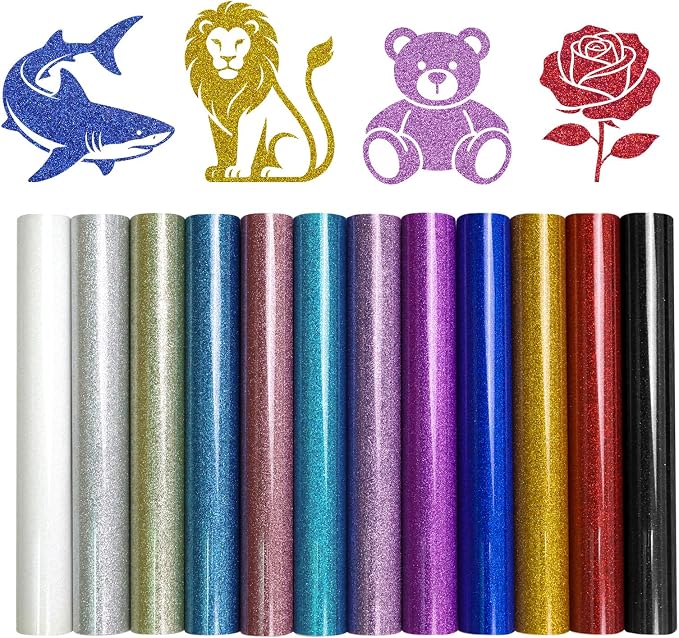 Heat Transfer Vinyl Sheets 12"x10" – PU & Glitter HTV by Unknown