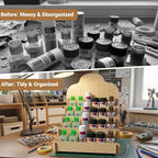 Paint Stand Compatible with Tamiya, Wooden | 4 Tier Paint Stand Rack, Model Kit - Image 4