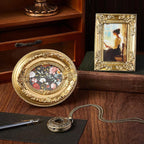 Qunclay Vintage Mini Picture Frames Set of 4, Round Rectangle Ornate Small - Image 4