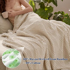 PHF Cooling Waffle Blanket King Size, Lightweight 60% Rayon from Bamboo & 40% - Image 2