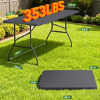 FDW 6 FT Folding Table, Portable Plastic Table - Image 3