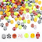 100Pcs Sports Ball Beads for Jewelry Making, Sports Polymer Clay Bead, Baseball by LUBINGSHINE