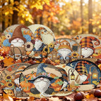 LWZAYS 8 Pcs 5D Autumn Gnome Diamond Art Coasters Kits - Image 4