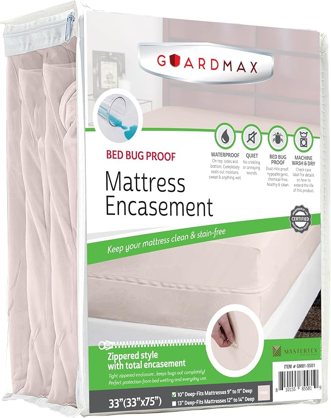 Guardmax Jersey Knitted Cot Size Zippered Mattress Encasement by Guardmax