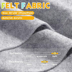 Heather Grey 36" X 36" Felt Fabric Sheet - Image 2