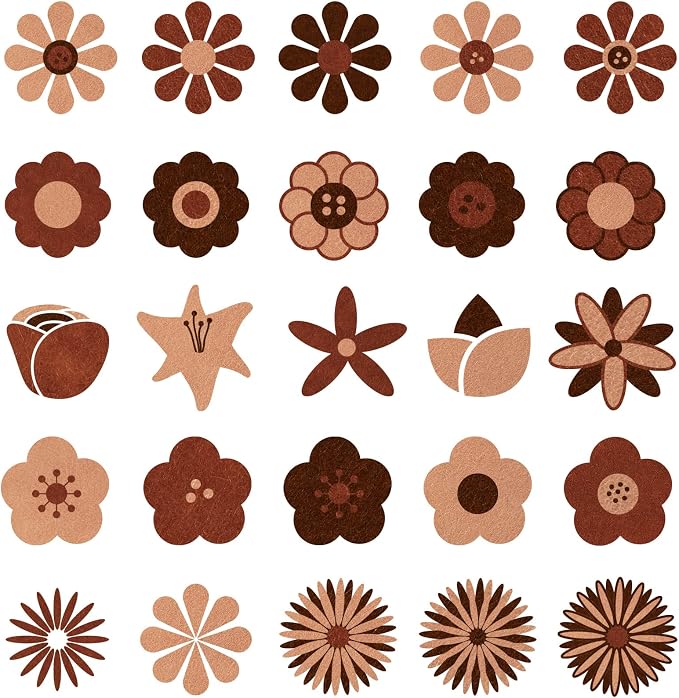 Whaline 18Pcs Felt Fabric Sheets Soft Thick Assorted Brown Craft Felt Pack - Image 4