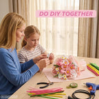 Cwczhi 600 PCS Pipe Cleaners Craft, 9 Assorted Colors Pink Pipe Cleaner Flower - Image 7
