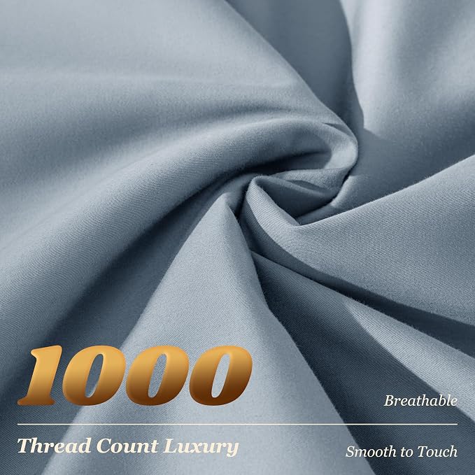 LBRO2M 1000 Thread Count 100% Egyptian Cotton Sheets Set Full Size, 4 Piece - Image 3