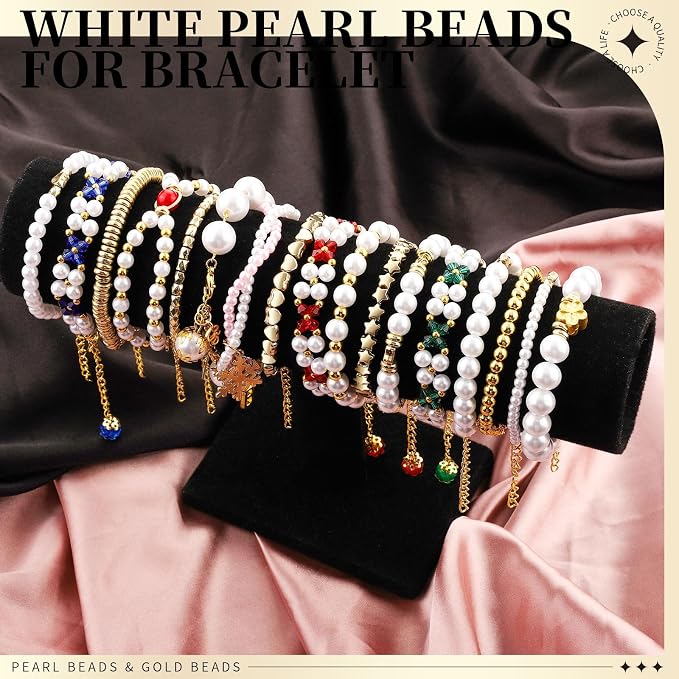 LEOBRO Pearl Beads for Bracelets, Friendship Bracelet Kit, Crafts & DIY Jewelry - Image 2