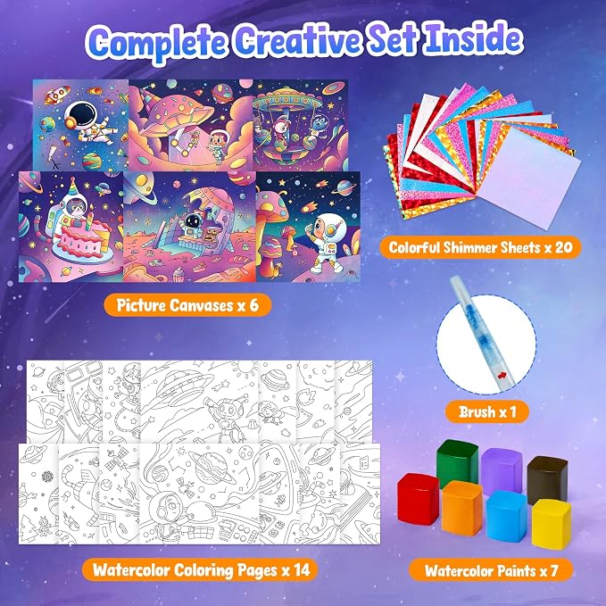 JoyCat Paint with Water Coloring Books & Shimmer Art | Art & Craft Activity - Image 5