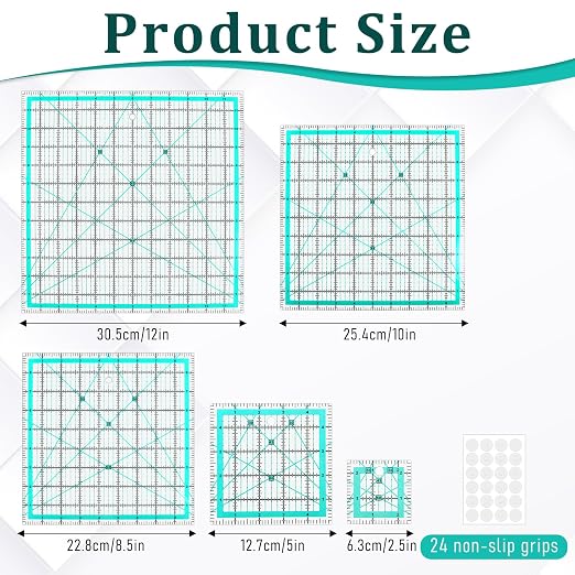 Quilting Rulers, 5 Square Quilting Templates - Image 2